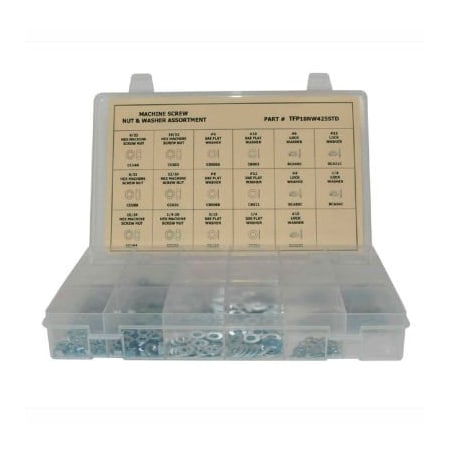 Titan Fasteners Machine Screw Assortment, Steel, Zinc Plated Finish, 650 PCS TFP18STDNW650